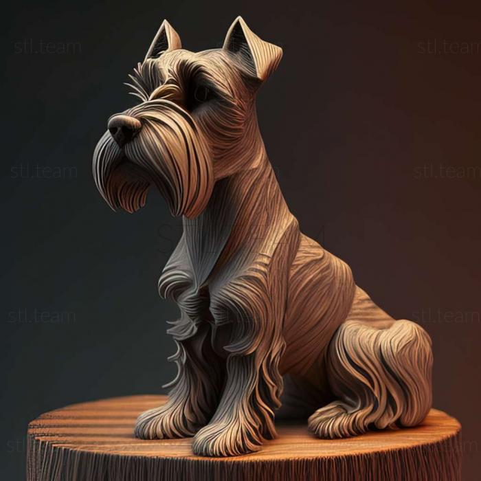 3D model Zwergschnauzer dog (STL)